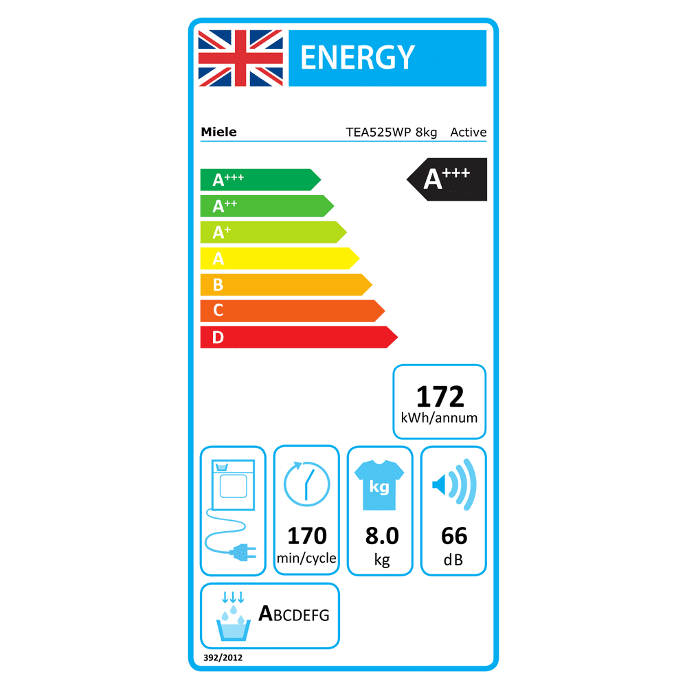 Miele 8kg Heat Pump Condenser Tumble Dryer TEA525WP - White Miele 8kg Heat Pump Condenser Tumble Dryer TEA525WP - White