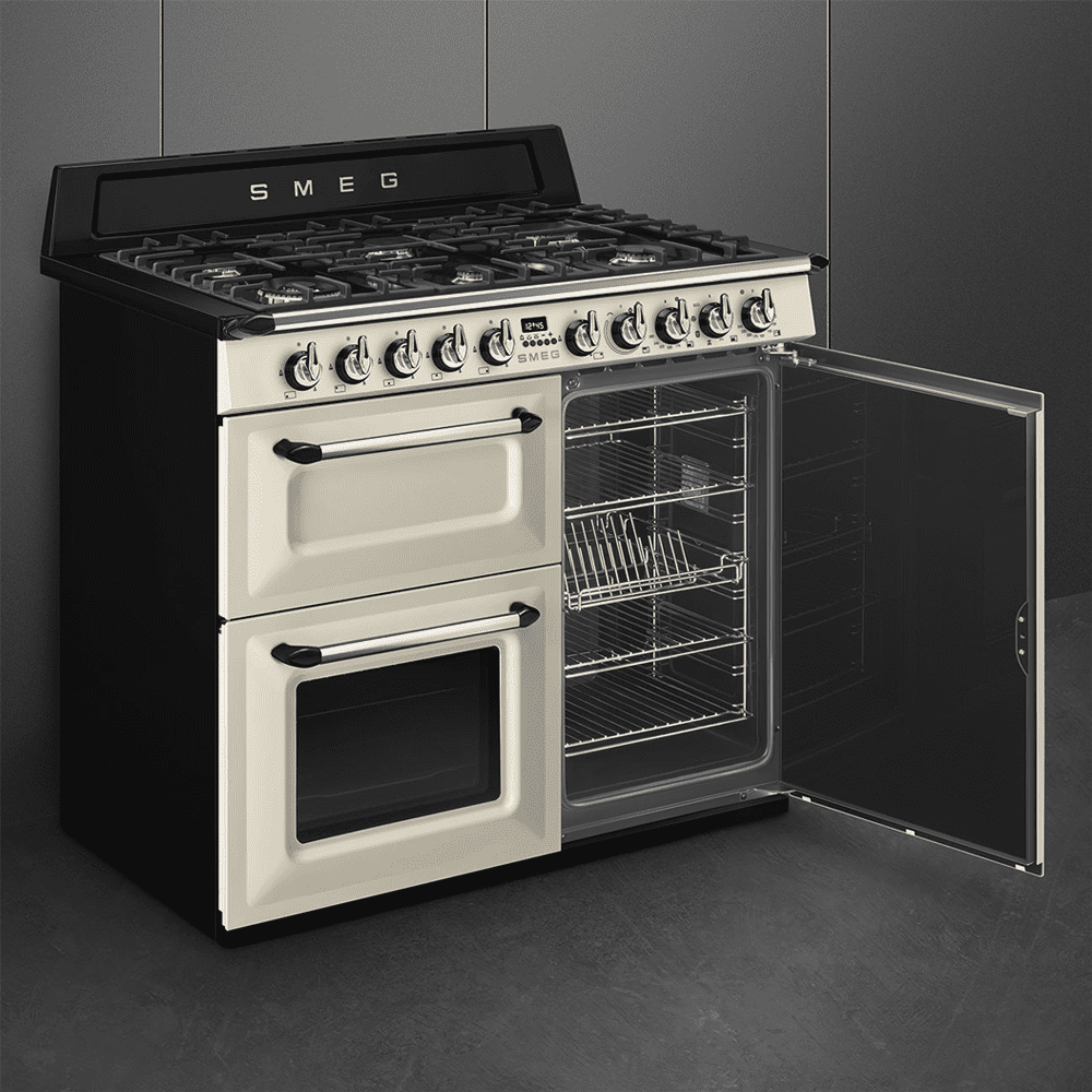 Smeg 100cm Victoria Dual Fuel Range Cooker TR103P - Cream Smeg 100cm Victoria Dual Fuel Range Cooker TR103P - Cream
