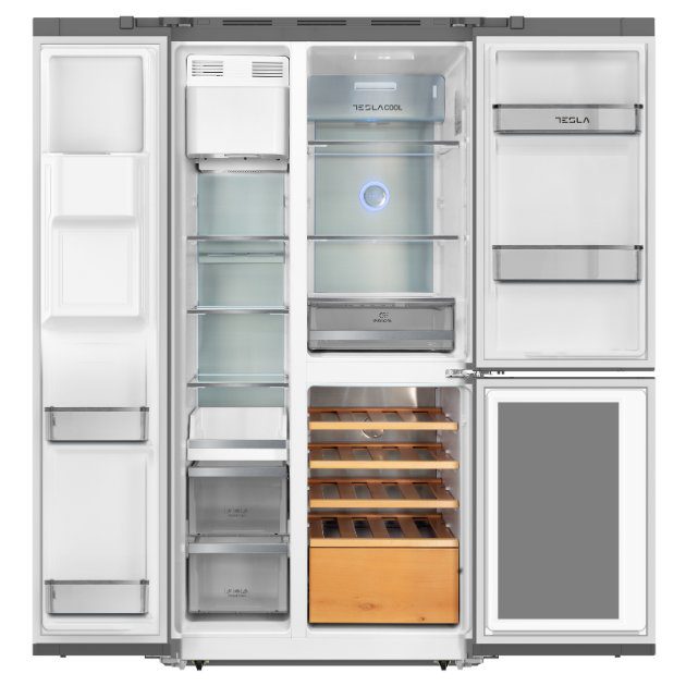 Tesla American Fridge Freezer With Wine Cooler, Water & Ice T530TDXG - Stainless Steel Tesla American Fridge Freezer With Wine Cooler, Water & Ice T530TDXG - Stainless Steel