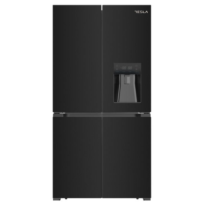 Tesla  Four Door Fridge Freezer With Water Dispenser Non Plumbed T560FDB - Black