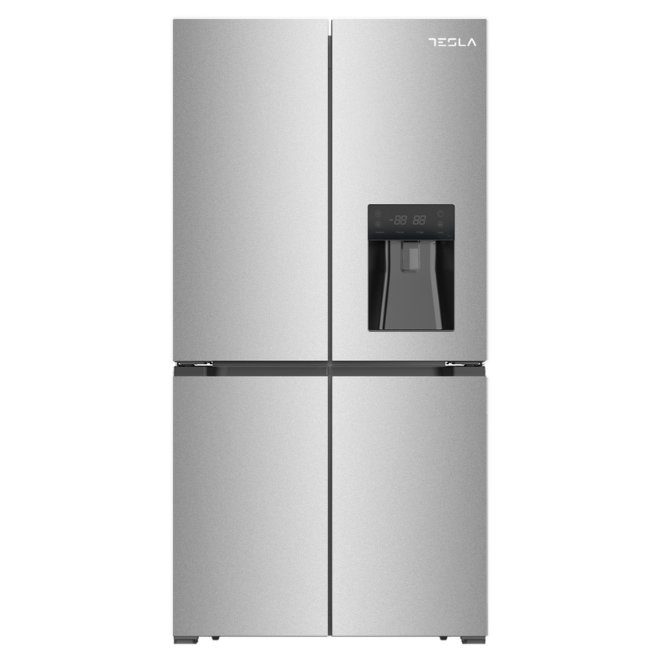Tesla  Four Door Fridge Freezer With Water Dispenser Non Plumbed T560FDX - Stainless Steel