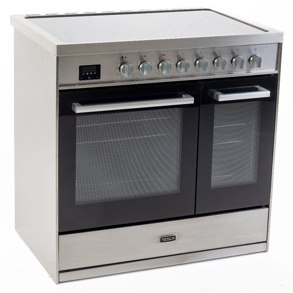Tesla 90cm Professional Ceramic Range Cooker T90DCRCSS - STAINLESS STEEL Tesla 90cm Professional Ceramic Range Cooker T90DCRCSS - STAINLESS STEEL