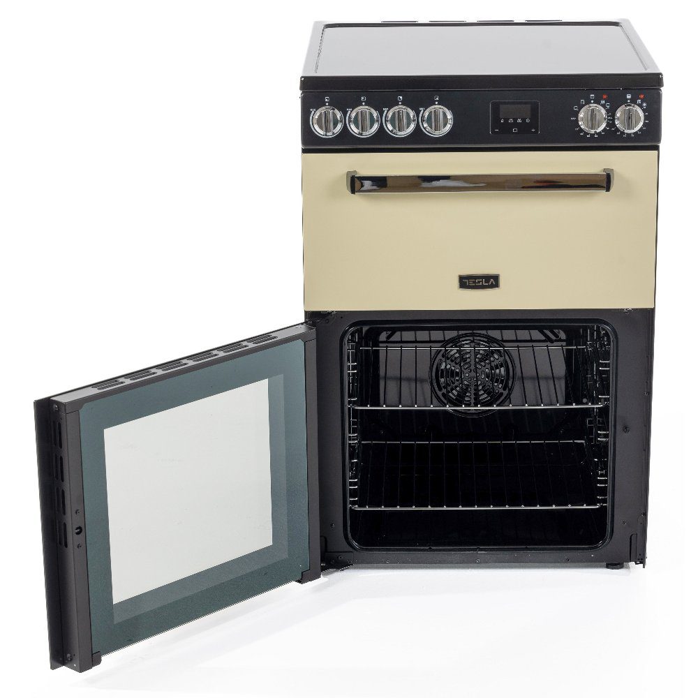 Tesla 60cm Freestanding Ceramic Cooker TMRC60C - Cream Tesla 60cm Freestanding Ceramic Cooker TMRC60C - Cream