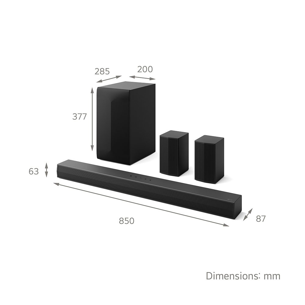 LG 2024 340W 3.1 Channel Soundbar US60T - Black LG 2024 340W 3.1 Channel Soundbar US60T - Black