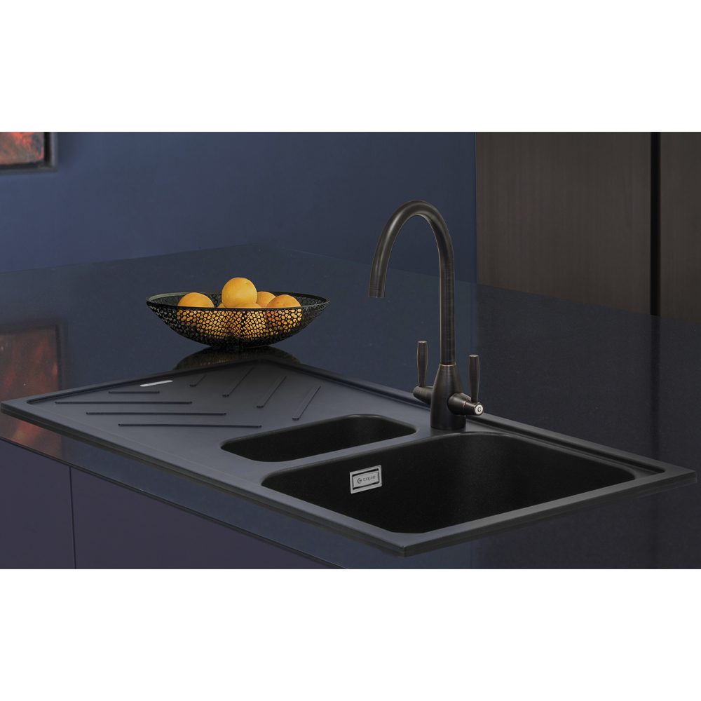 Caple Veis 150 1.5 Bowl Inset Sink Reversible Drainer VEI150AN - Anthracite Caple Veis 150 1.5 Bowl Inset Sink Reversible Drainer VEI150AN - Anthracite