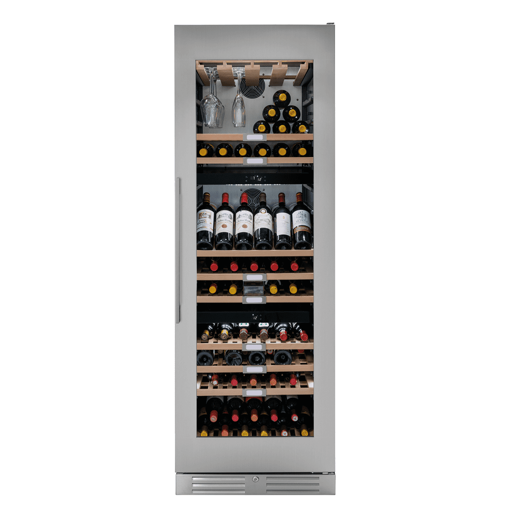 Caple  60cm Freestanding Triple Zone Wine Cooler WF1552 - Stainless Steel
