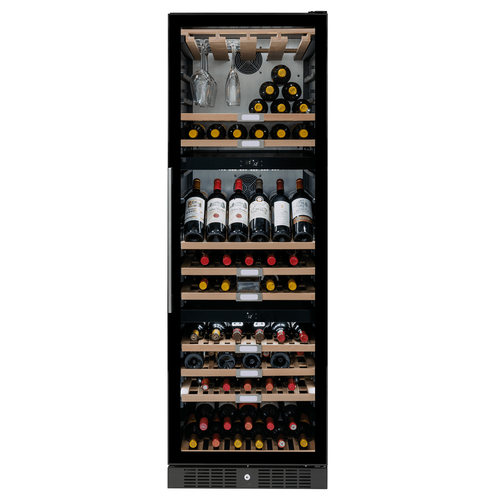 Caple  60cm Freestanding Triple Zone Wine Cooler WF1553BG - Black