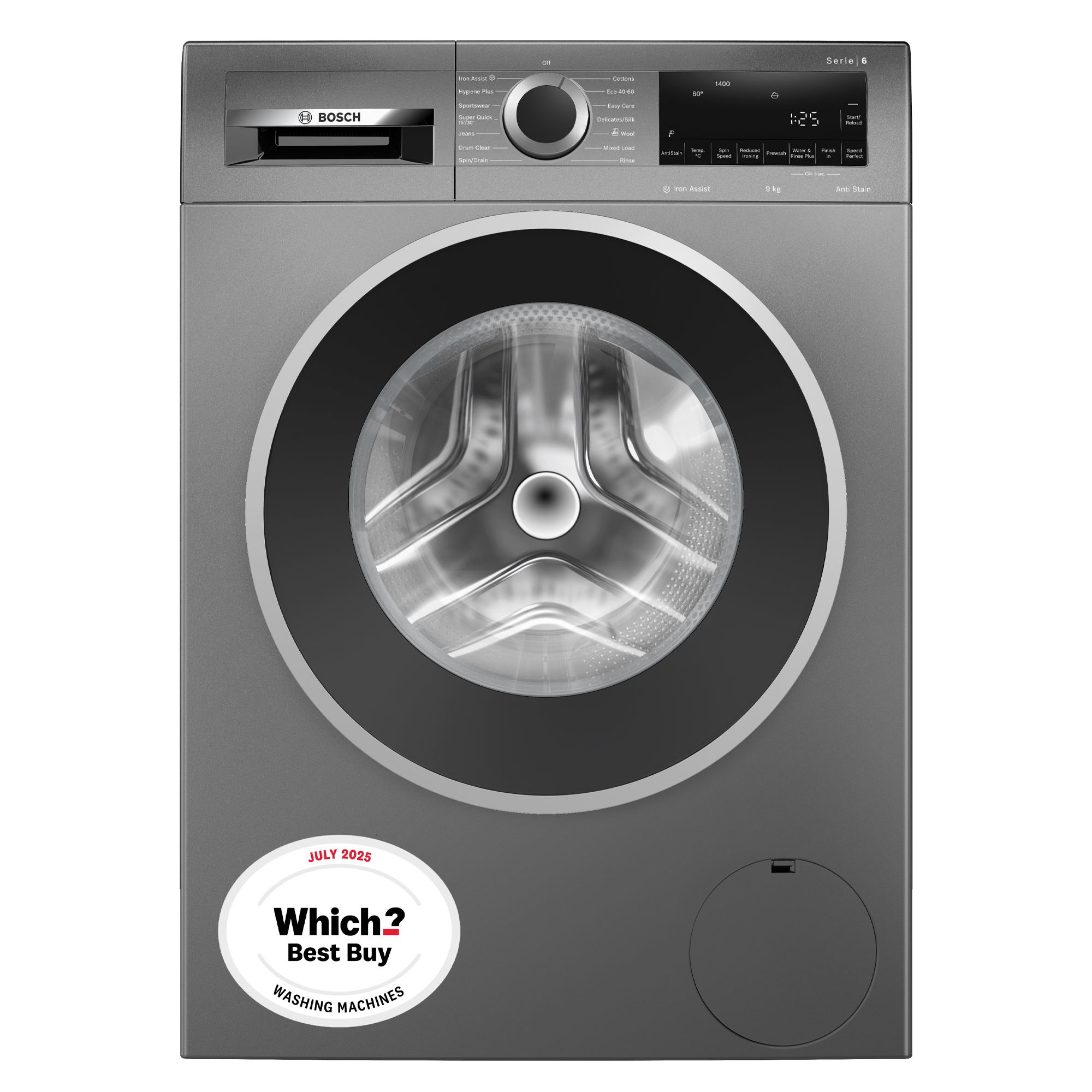 Bosch 9kg Series 6 Washing Machine 1400rpm WGG244ZCGB - Graphite Bosch 9kg Series 6 Washing Machine 1400rpm WGG244ZCGB - Graphite