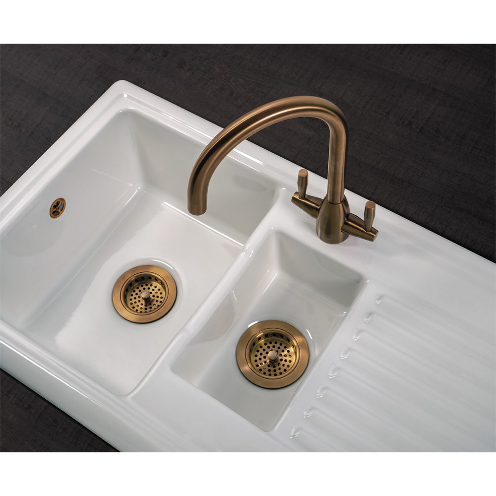 Caple Wiltshire 150 1.5 Bowl Inset Sink Reversible Drainer WIL150 - White Caple Wiltshire 150 1.5 Bowl Inset Sink Reversible Drainer WIL150 - White