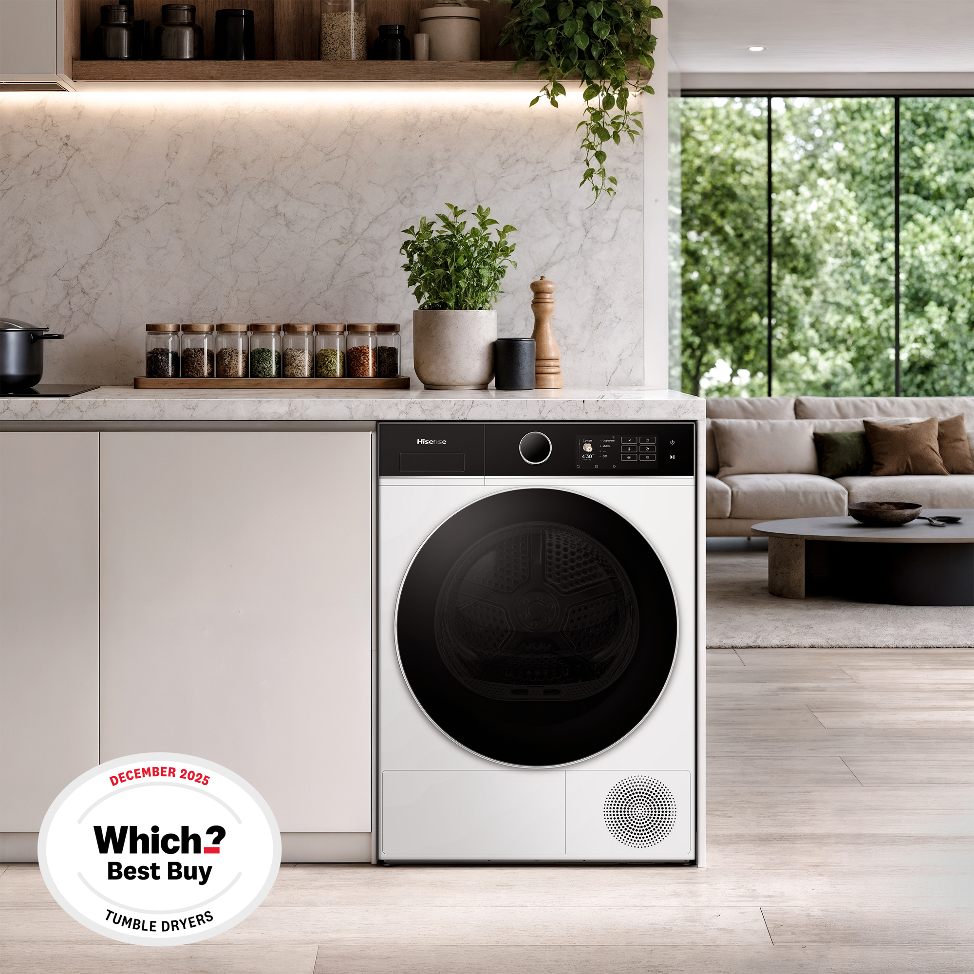 Hisense 10kg 5I Series Heat Pump Condenser Dryer DH5I104BWAB - White Hisense 10kg 5I Series Heat Pump Condenser Dryer DH5I104BWAB - White