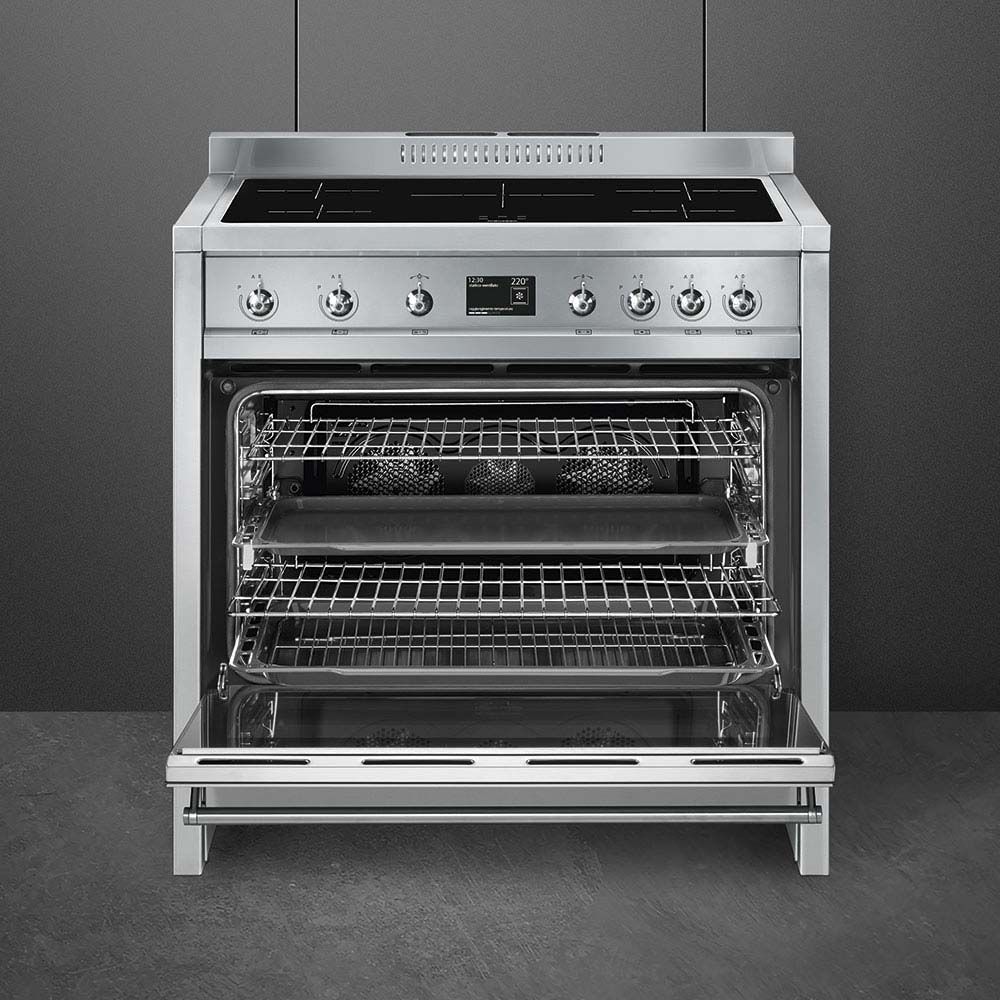 Smeg 90cm Opera Pyrolytic Induction Range Cooker A1PYID-9 - Stainless Steel Smeg 90cm Opera Pyrolytic Induction Range Cooker A1PYID-9 - Stainless Steel