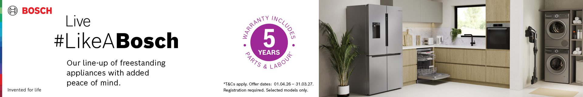 bosch 5 year warranty promotional image