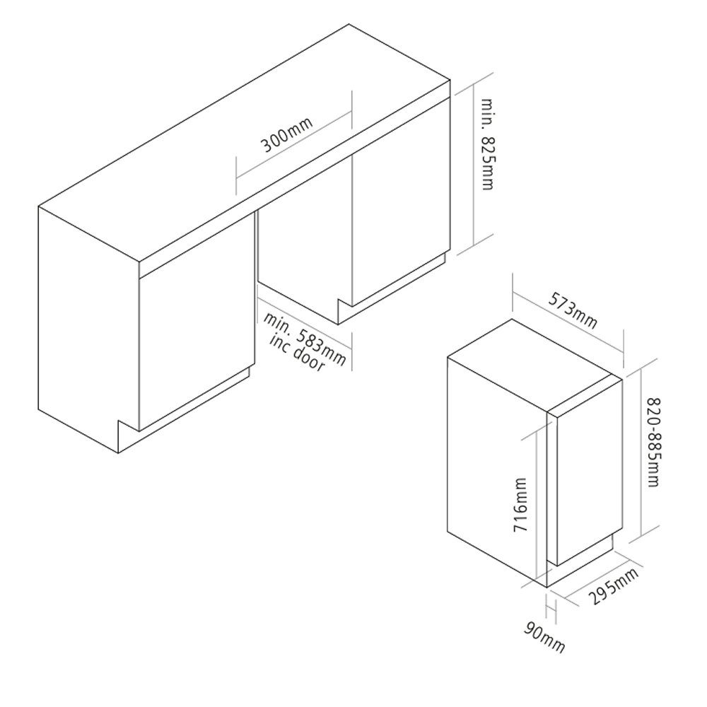 Caple 30cm Undercounter Wine Cooler WI3125BS - Black Steel Caple 30cm Undercounter Wine Cooler WI3125BS - Black Steel