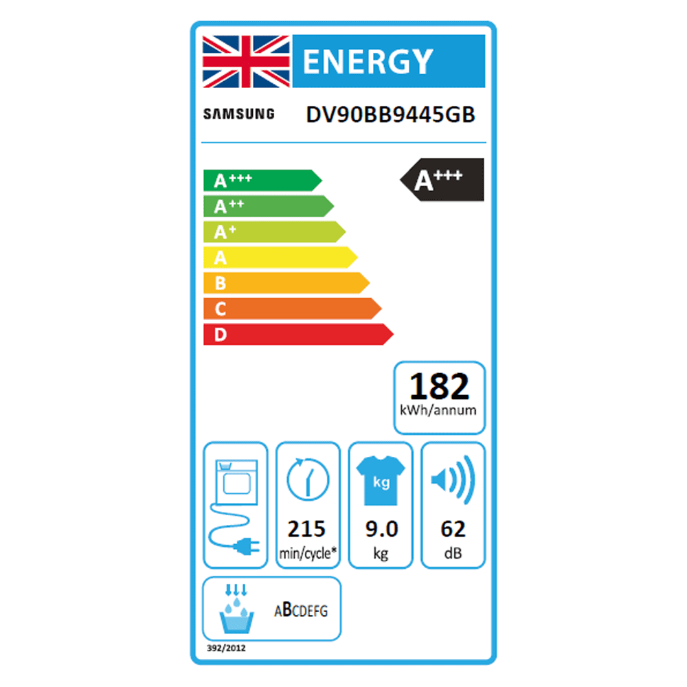 Samsung 9kg Series 8 Heat Pump Condenser Tumble Dryer DV90BB9445GBS1 - Black Samsung 9kg Series 8 Heat Pump Condenser Tumble Dryer DV90BB9445GBS1 - Black