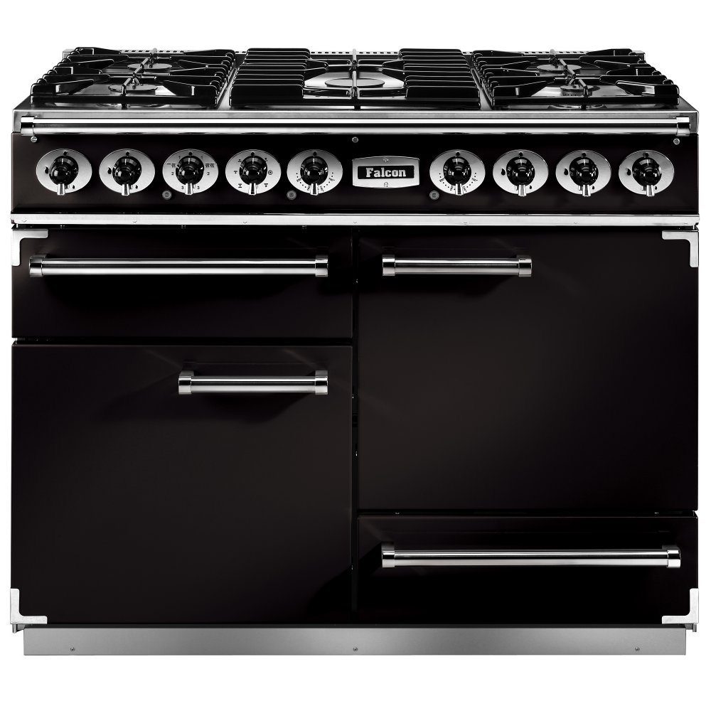 Falcon  1092 Deluxe Dual Fuel Range Cooker F1092DXDFBL/CM - Black