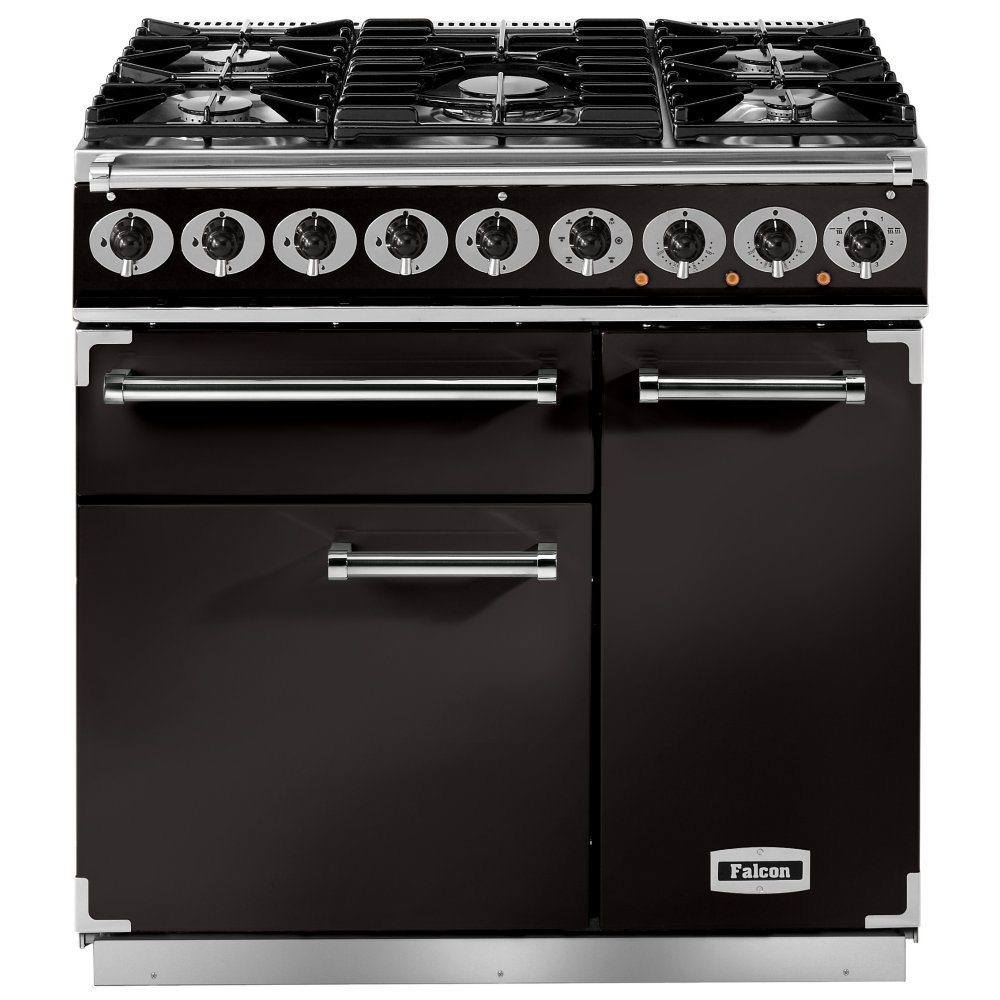 Falcon  900 Deluxe Dual Fuel Range Cooker F900DXDFBL/CM - Black