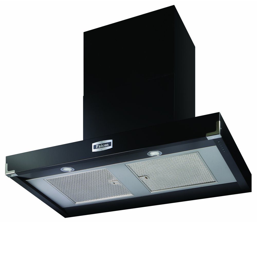 Falcon  Contemporary Chimney Hood 900mm FHDCT900BL/C - Black