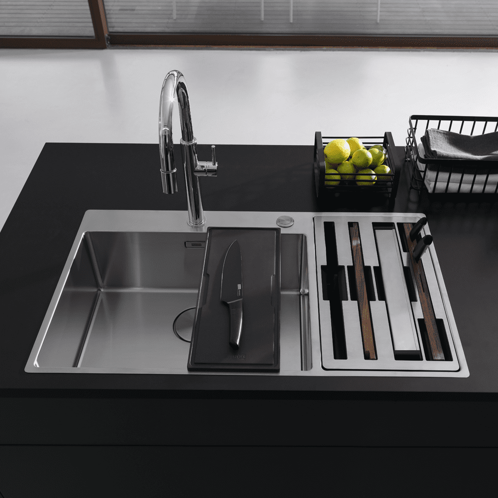 Franke Box Center 1.5 Bowl Sink Right Hand Small Bowl 127.0570.617 - Stainless Steel Franke Box Center 1.5 Bowl Sink Right Hand Small Bowl 127.0570.617 - Stainless Steel