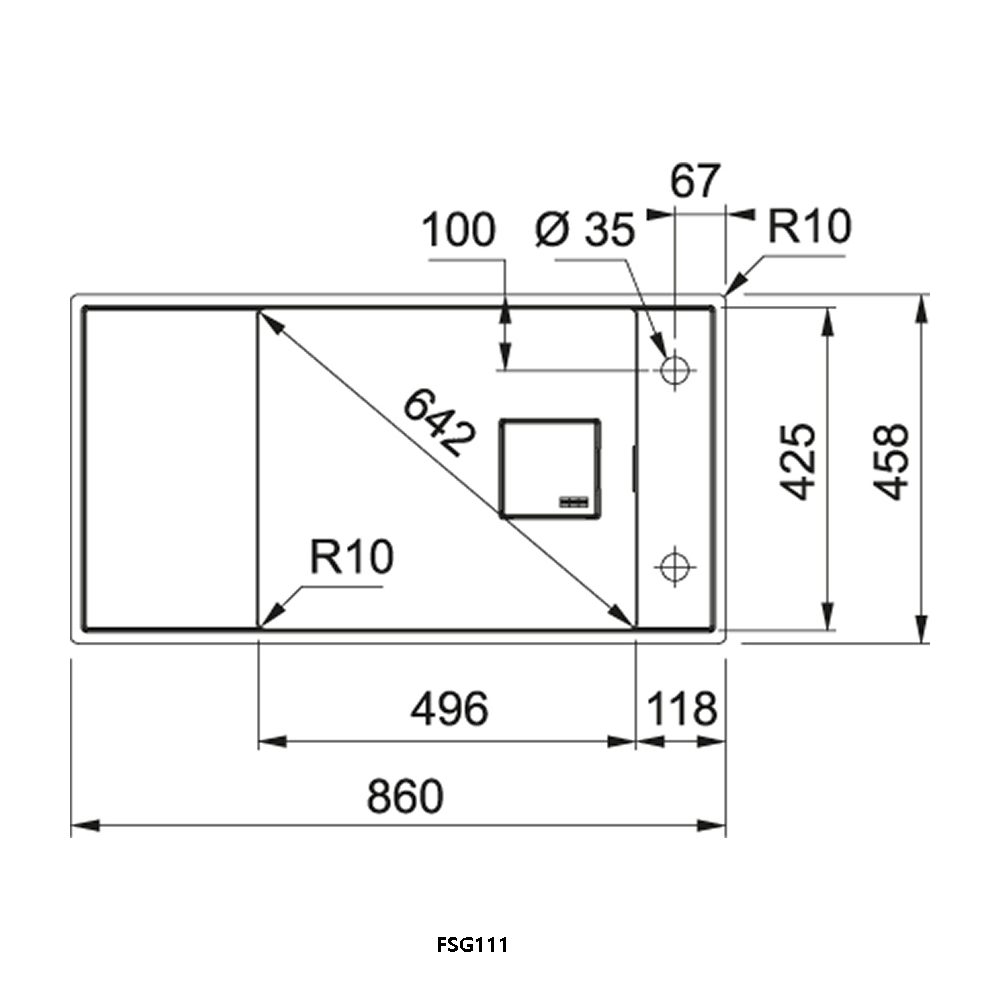 Franke Fresno Fragranite Single Bowl Undermount Sink 135.0633.439 - White Franke Fresno Fragranite Single Bowl Undermount Sink 135.0633.439 - White