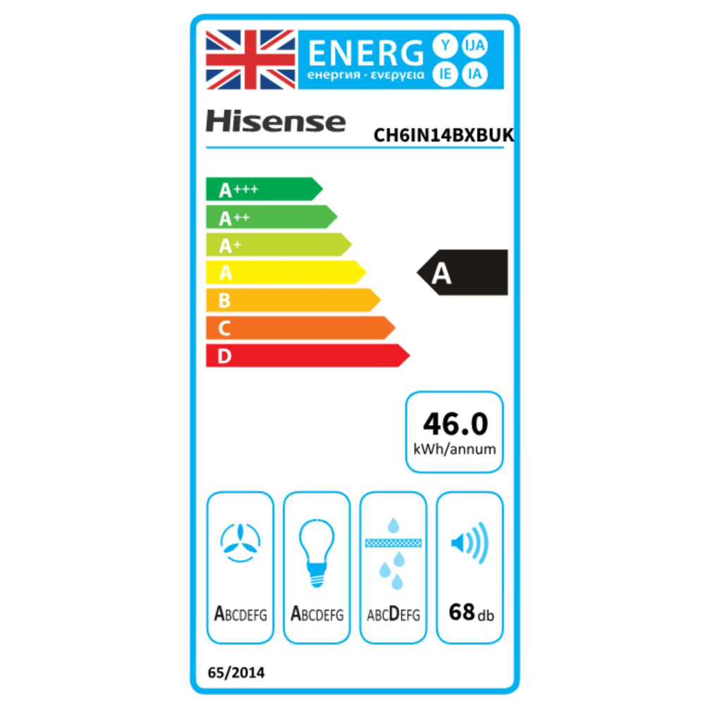Hisense 60cm Chimney Hood CH6IN14BXBUK - Black Hisense 60cm Chimney Hood CH6IN14BXBUK - Black