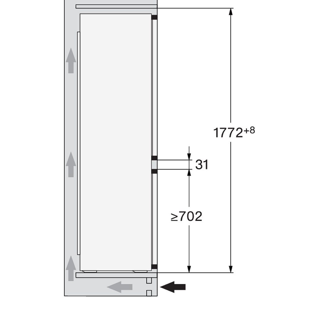 Miele 177cm Integrated 70/30 Frost Free Fridge Freezer KDN7724E Miele 177cm Integrated 70/30 Frost Free Fridge Freezer KDN7724E