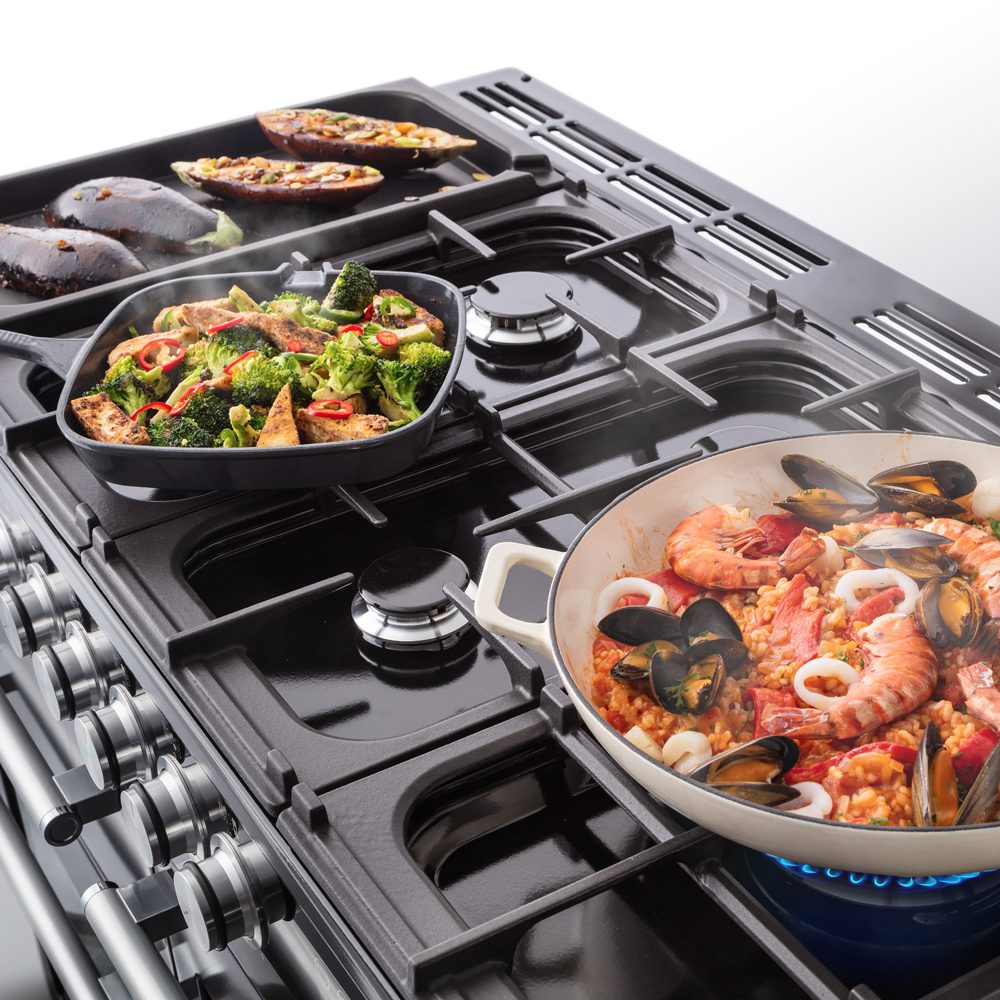 Rangemaster Nexus 110cm Dual Fuel Range Cooker With Steam 119760 NEX110SODFFBL/C - BLACK Rangemaster Nexus 110cm Dual Fuel Range Cooker With Steam 119760 NEX110SODFFBL/C - BLACK