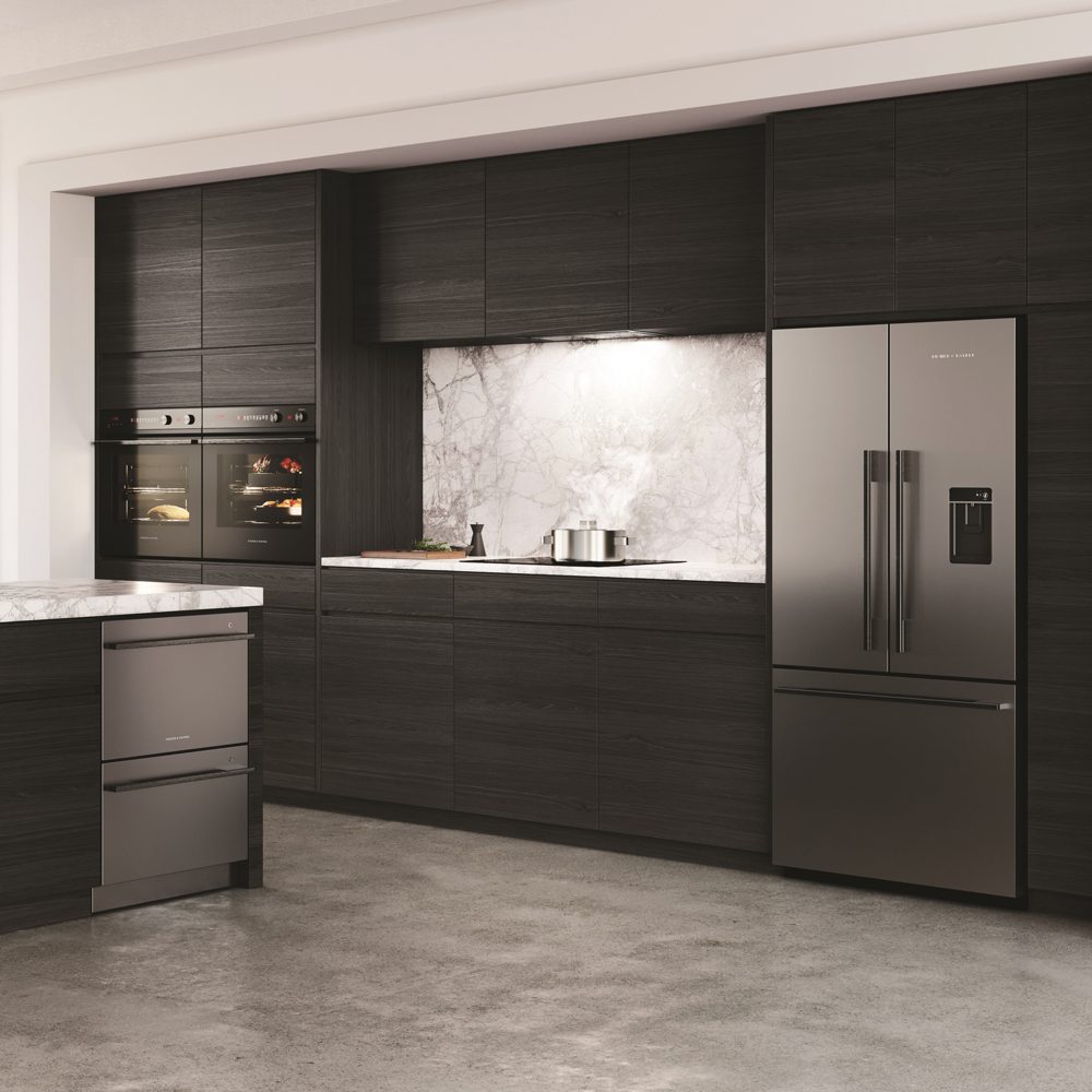Fisher Paykel Series 9 Designer Series Flat Double DishDrawer With Sanitise DD60DDFHB9 - Black Steel Fisher Paykel Series 9 Designer Series Flat Double DishDrawer With Sanitise DD60DDFHB9 - Black Steel