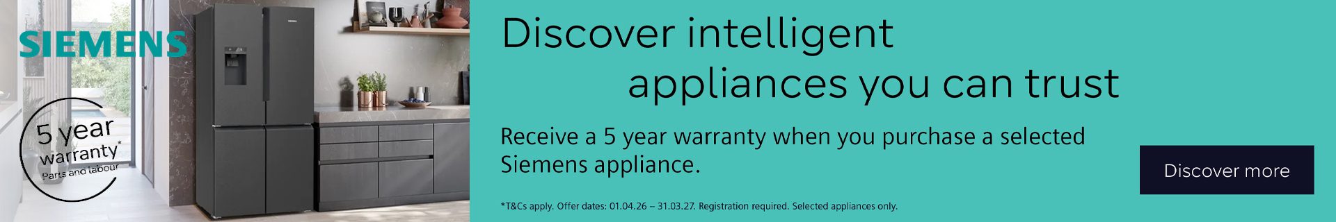 siemens 5 year warranty promotional image