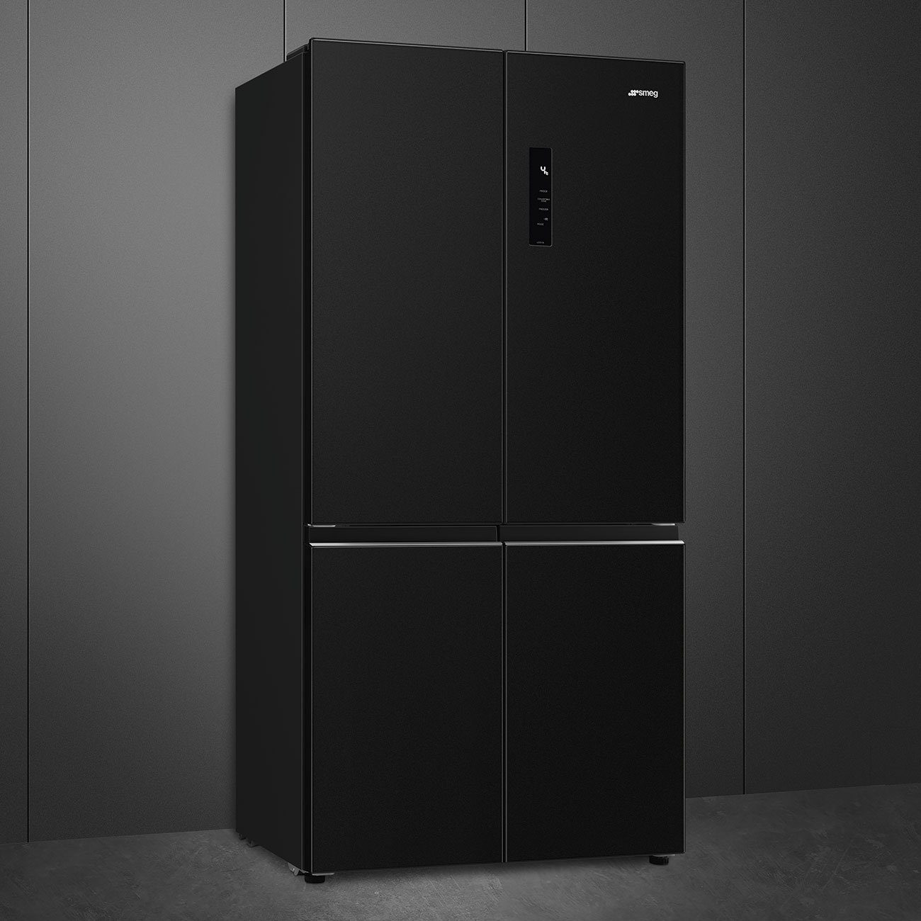 Smeg French Style 4 Door Fridge Freezer Non Ice + Water FQI60KD - Black Steel Smeg French Style 4 Door Fridge Freezer Non Ice + Water FQI60KD - Black Steel