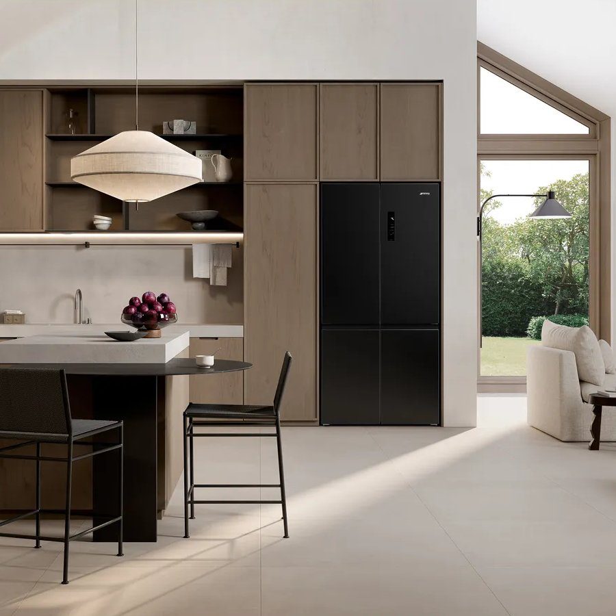 Smeg French Style 4 Door Fridge Freezer Non Ice + Water FQI60KD - Black Steel Smeg French Style 4 Door Fridge Freezer Non Ice + Water FQI60KD - Black Steel
