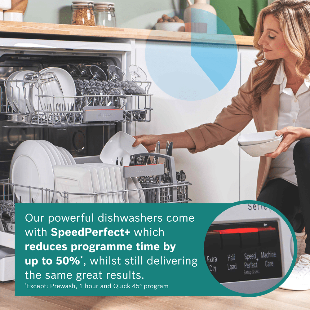 Bosch 60cm Series 4 Freestanding Dishwasher SMS4EKW06G - White Bosch 60cm Series 4 Freestanding Dishwasher SMS4EKW06G - White