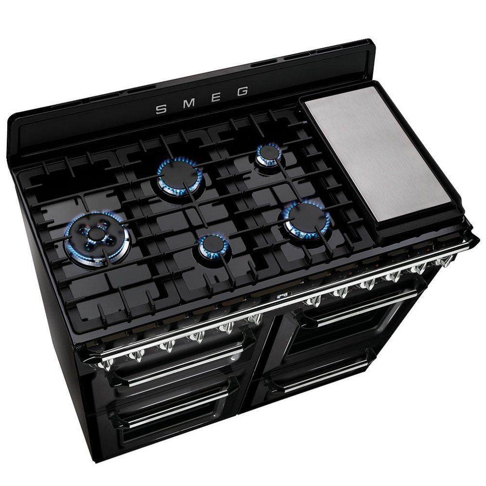 Smeg 110cm Victoria Dual Fuel Range Cooker TR4110BL1 - Black Smeg 110cm Victoria Dual Fuel Range Cooker TR4110BL1 - Black