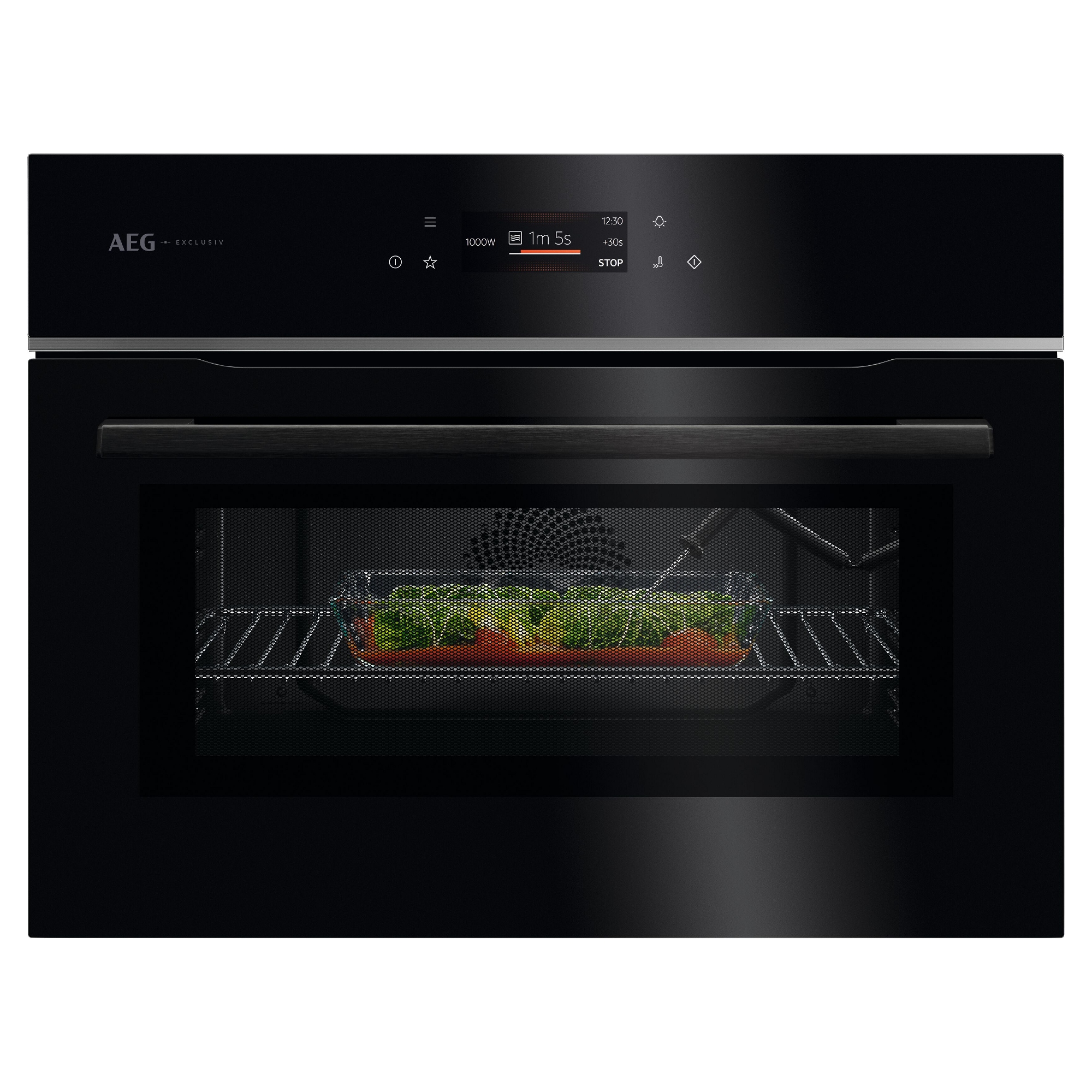 Aeg GK7NK62FB 60cm Series 8000 Built In Combi Microwave For Tall Housing - Black