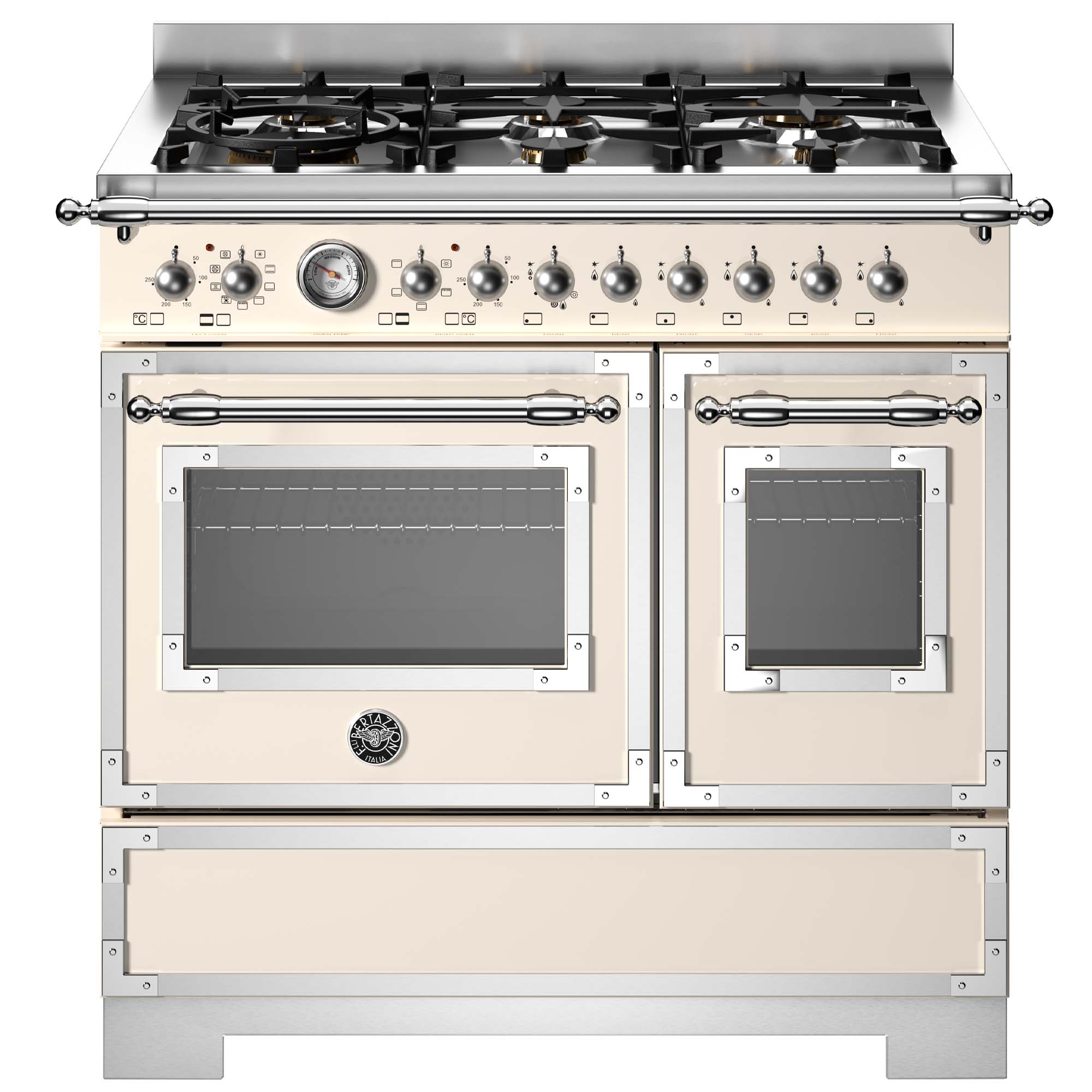 Bertazzoni  90cm Heritage Dual Fuel Range Cooker HER96L2EAVT2 - Ivory