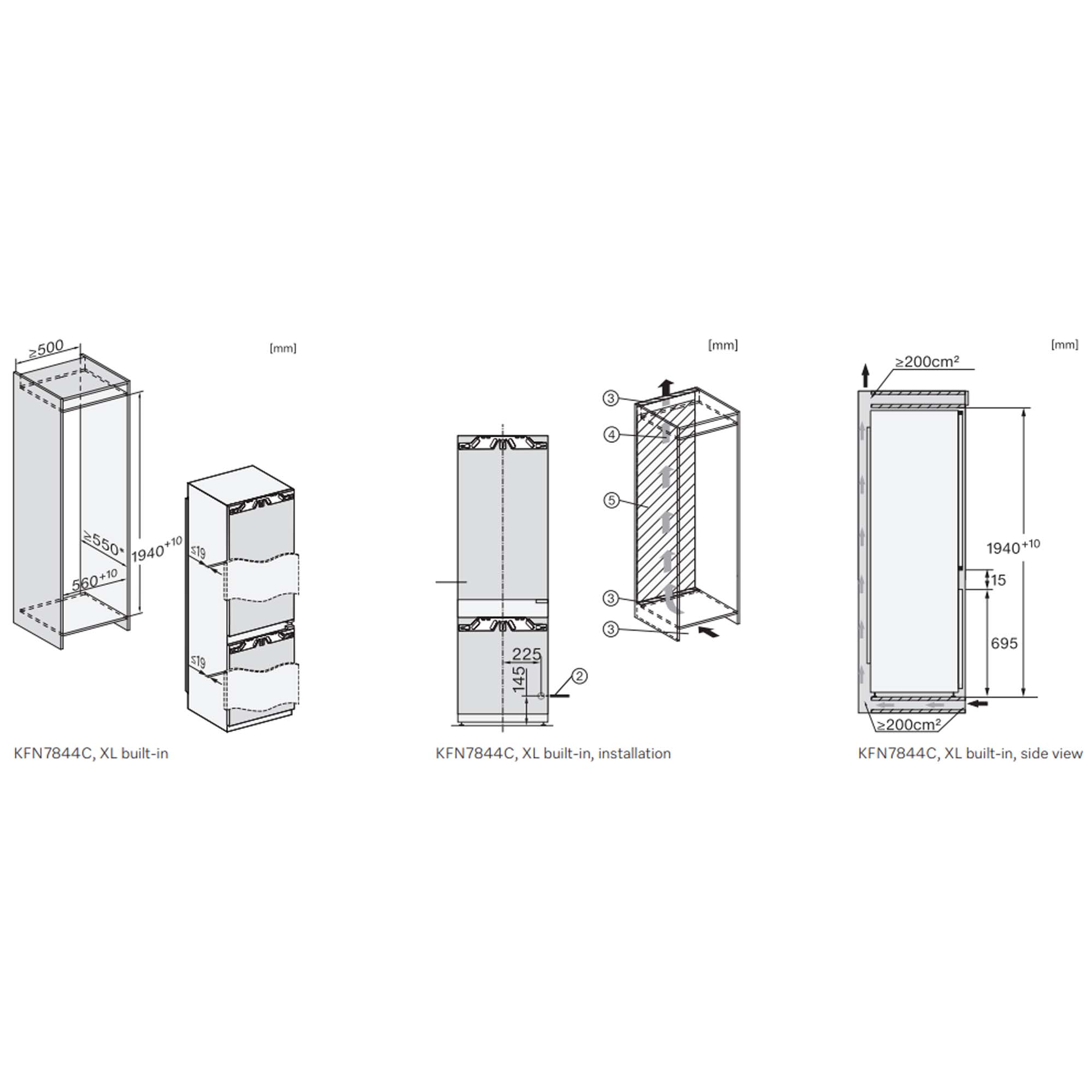 Miele 194cm Integrated 70/30 Frost Free Fridge Freezer KFN7844C Miele 194cm Integrated 70/30 Frost Free Fridge Freezer KFN7844C