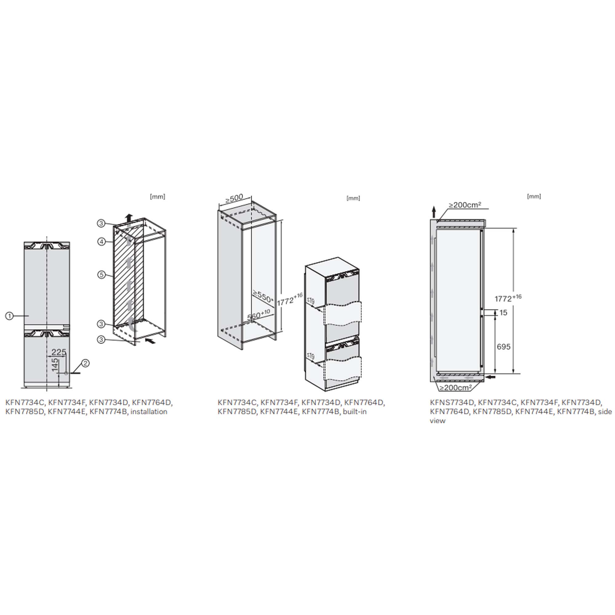 Miele 177cm Integrated 60/40 Frost Free Fridge Freezer KFN7744C Miele 177cm Integrated 60/40 Frost Free Fridge Freezer KFN7744C