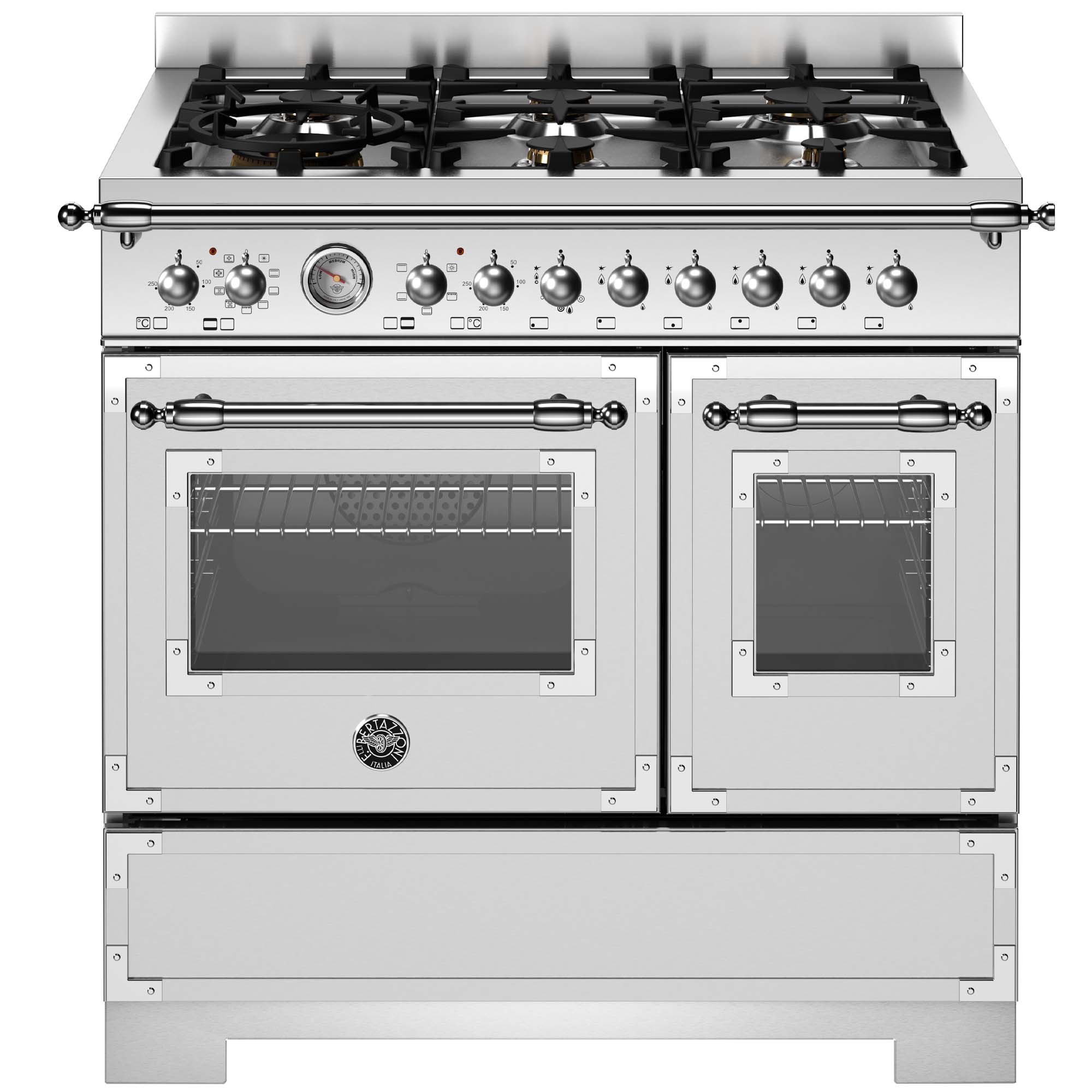 Bertazzoni  90cm Heritage Dual Fuel Range Cooker HER96L2EXT2 - Stainless Steel