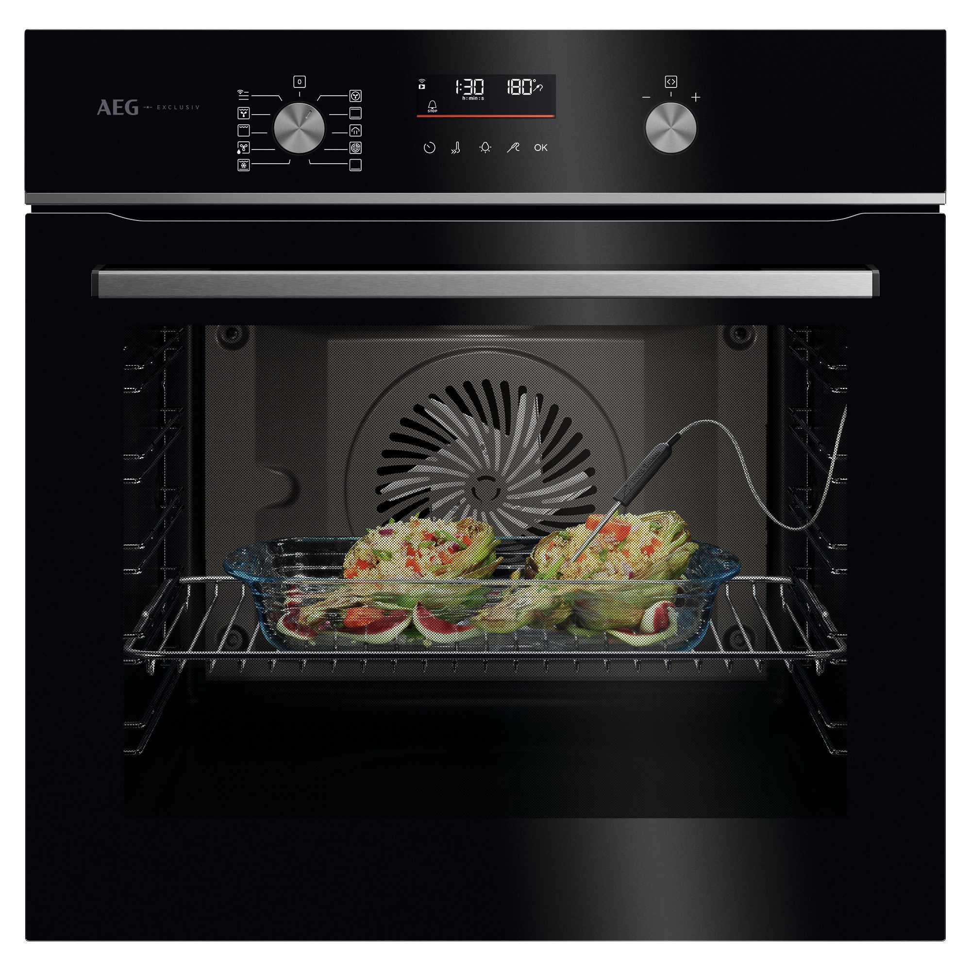 AEG  Series 5000 SteamBake Multifunction Single Oven GA5CB50FAB - Black
