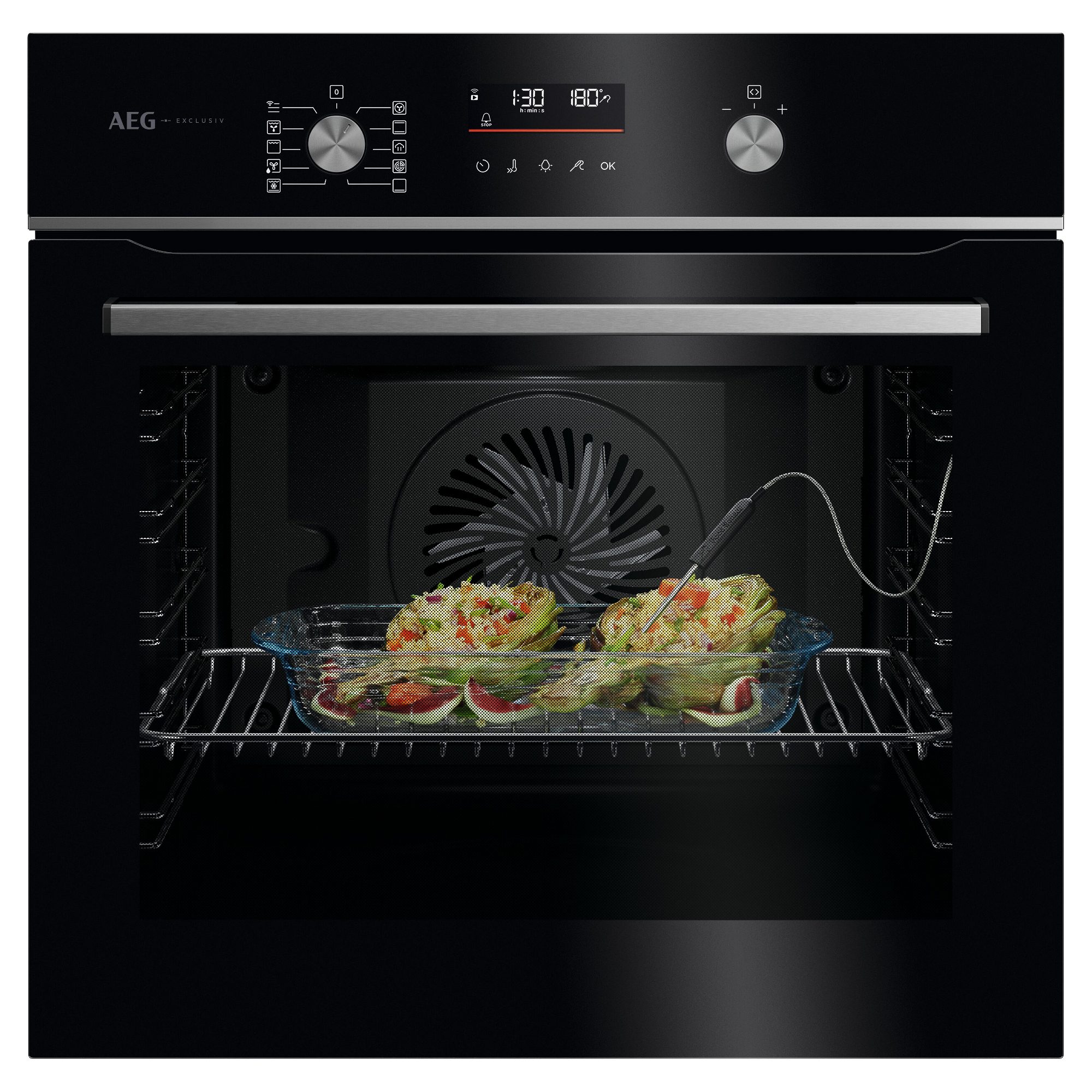 AEG  Series 5 Pyrolytic SteamBake Multifunction Single Oven GA5PB50FAB - Black