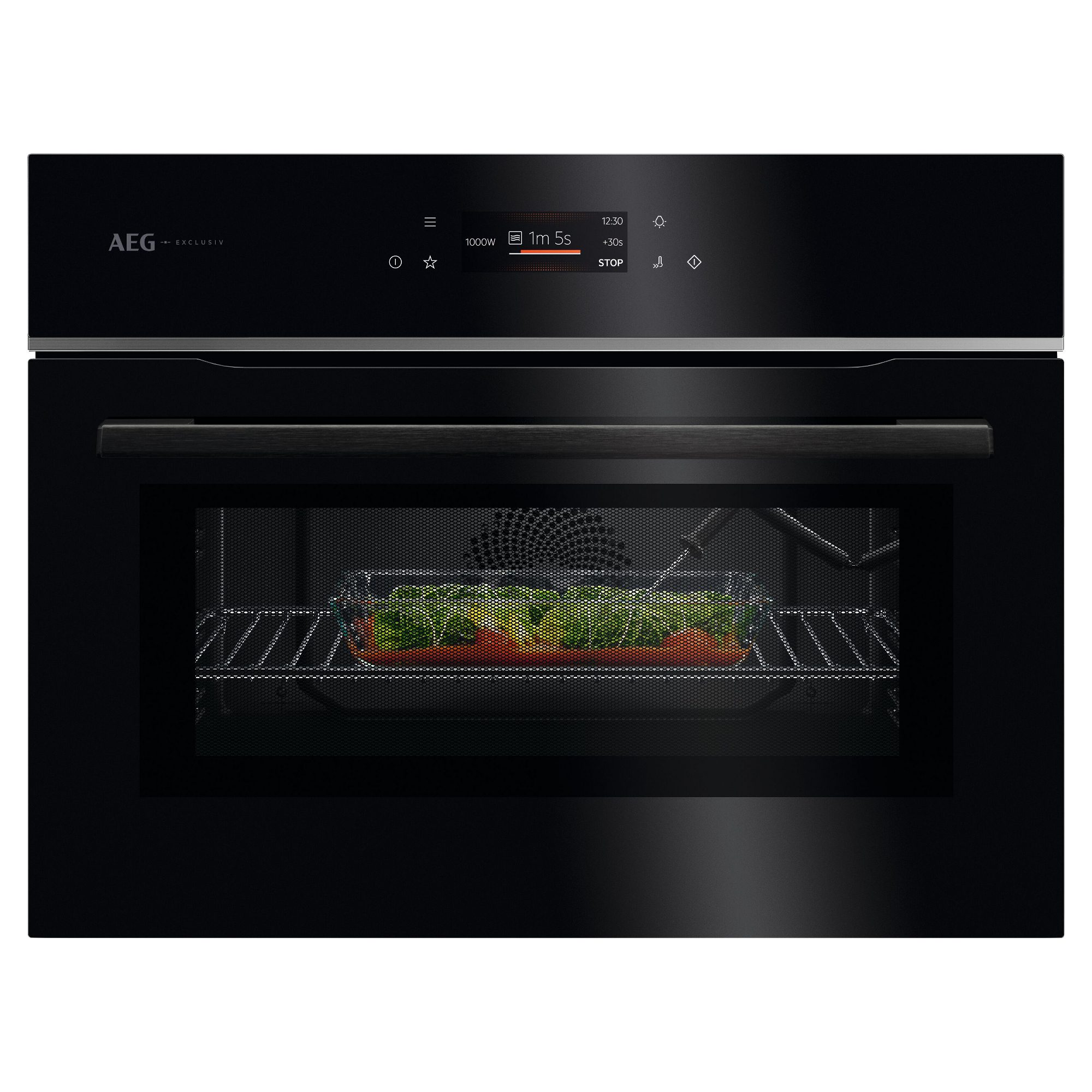 AEG  60cm Series 8000 Built In Combi Microwave For Tall Housing GK7NK62FB - Black