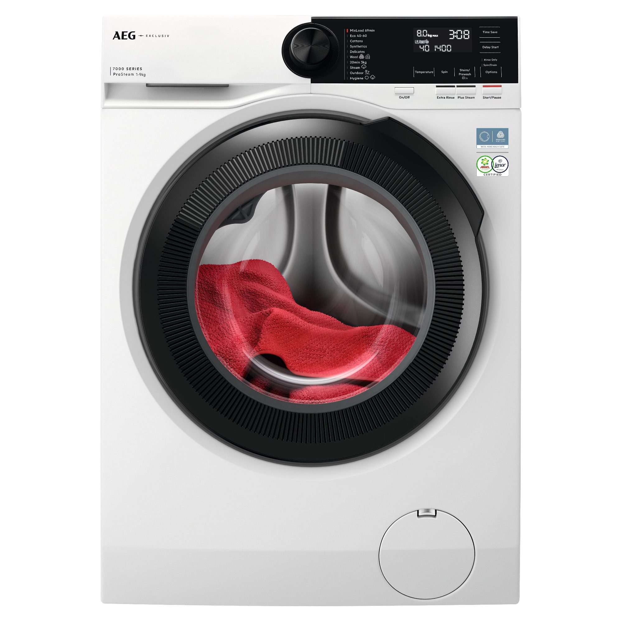 AEG  9kg Series 7000 ProSteam Washing Machine 1400rpm LFSR72944B - White
