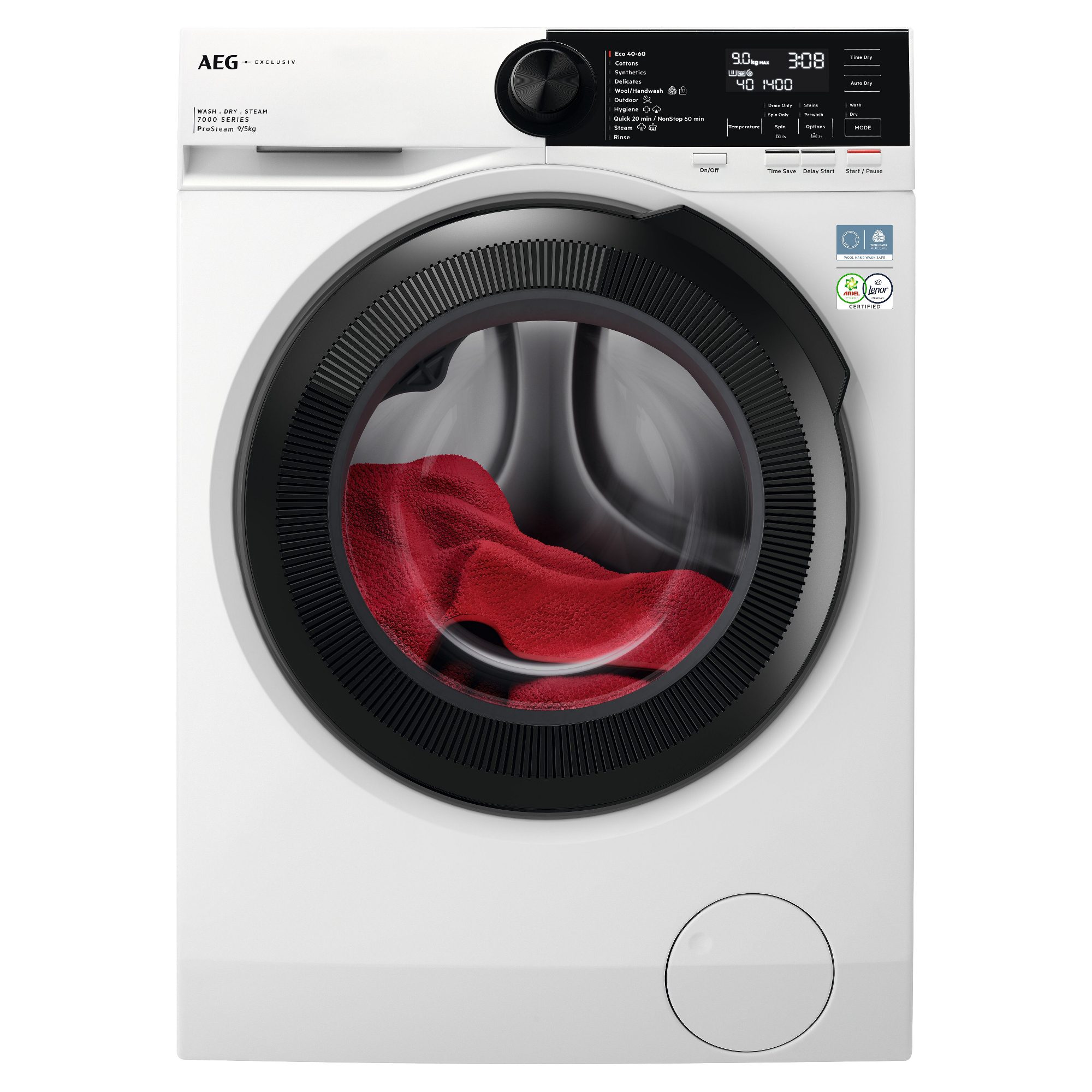 AEG  9kg/5kg ProSteam Washer Dryer 7000 Series LWR72956M4B - White