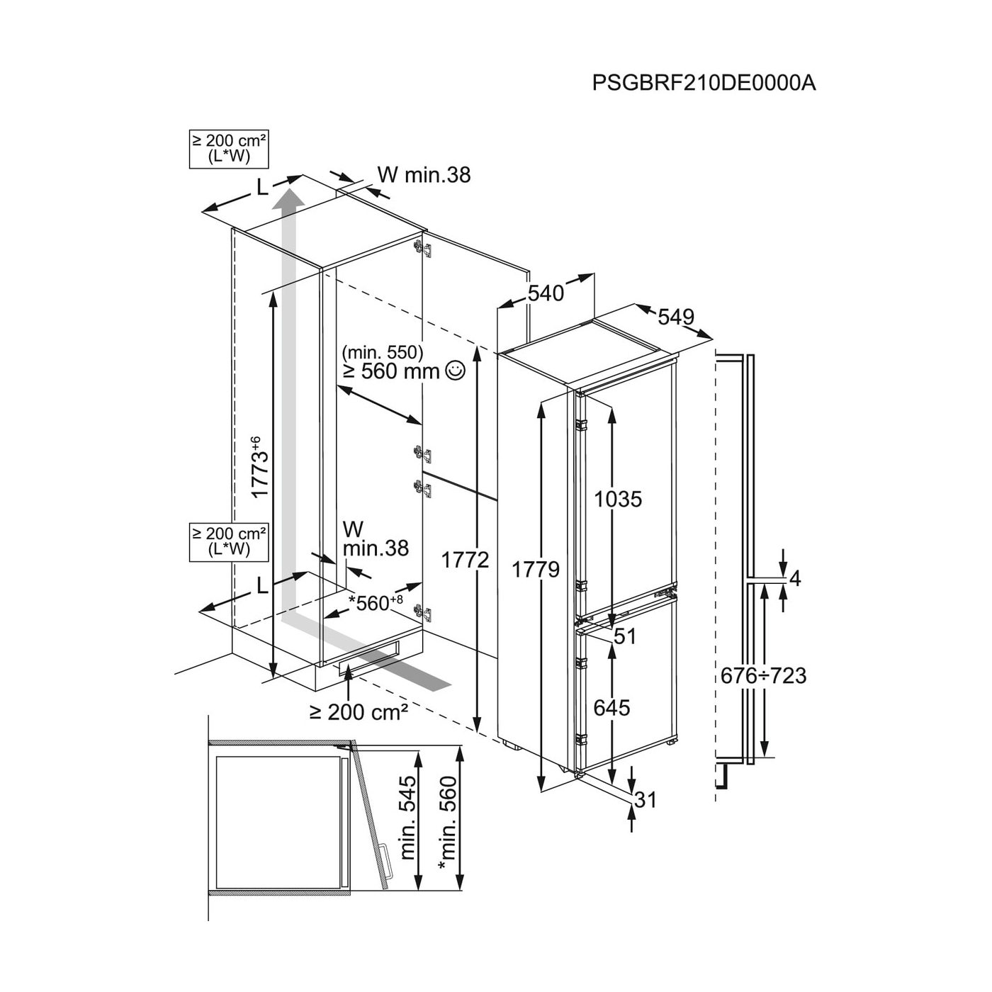 AEG 177cm Series 6000 Integrated 70/30 Low Frost Fridge Freezer NSC6L18ZES AEG 177cm Series 6000 Integrated 70/30 Low Frost Fridge Freezer NSC6L18ZES