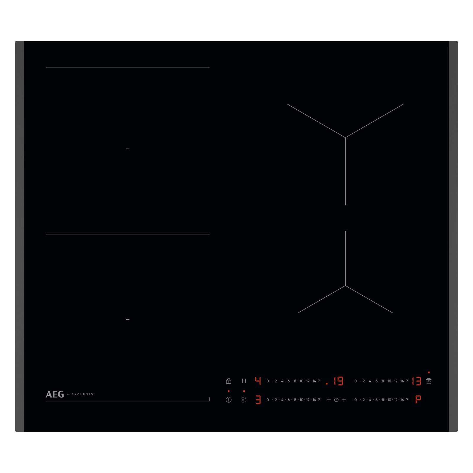 AEG  59cm Series 6000 4 Zone Bevelled Edge Induction Hob SO64IB00FB - Black