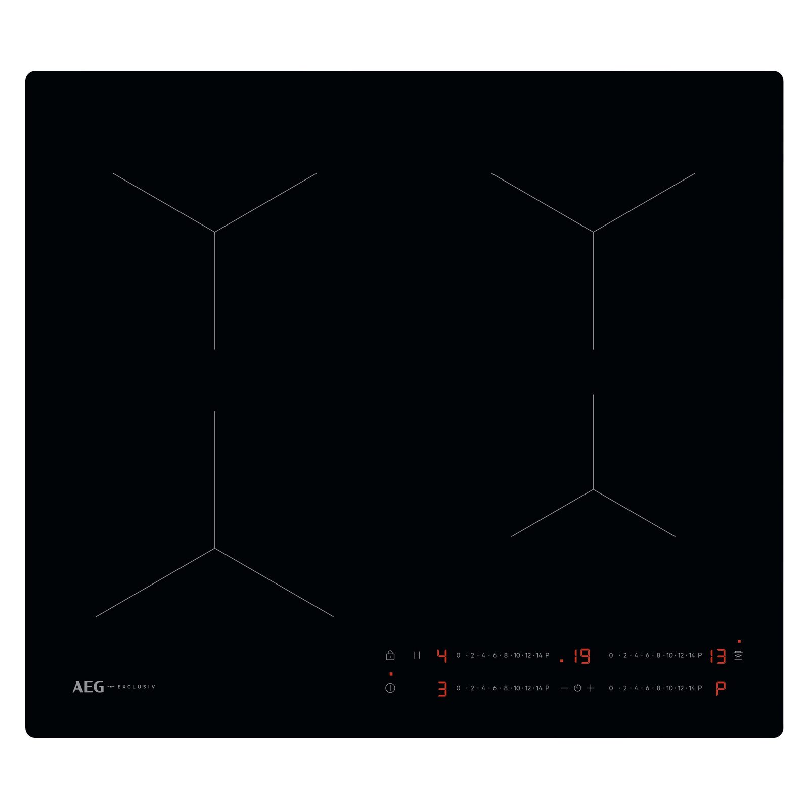AEG  58cm Series 5000 Frameless 4 Zone Induction Hob TO64IA00CB - Black