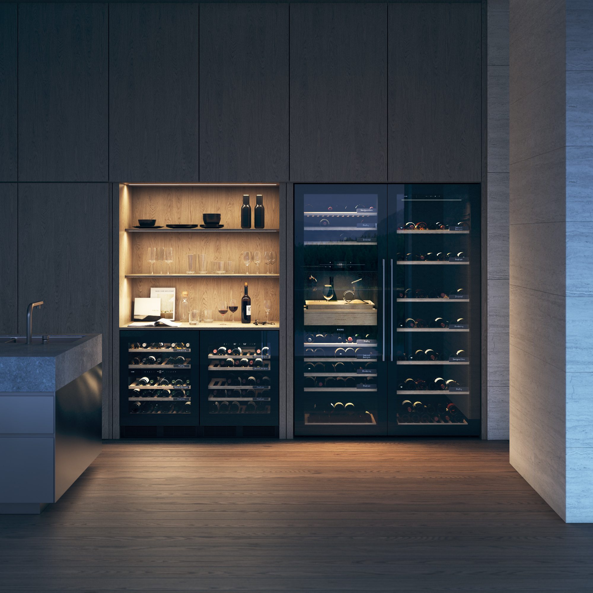 Asko 60cm Freestanding Undercounter Dual Zone Wine Cooler WCN25842G - Black Asko 60cm Freestanding Undercounter Dual Zone Wine Cooler WCN25842G - Black