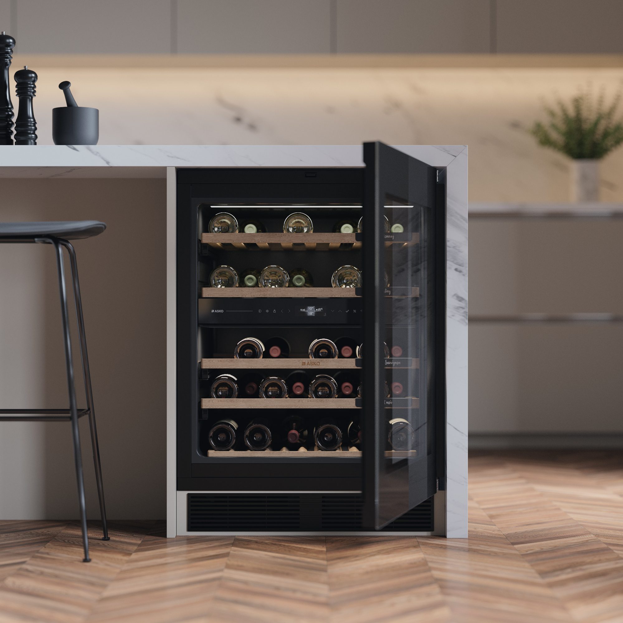 Asko 60cm Freestanding Undercounter Dual Zone Wine Cooler WCN25842G - Black Asko 60cm Freestanding Undercounter Dual Zone Wine Cooler WCN25842G - Black