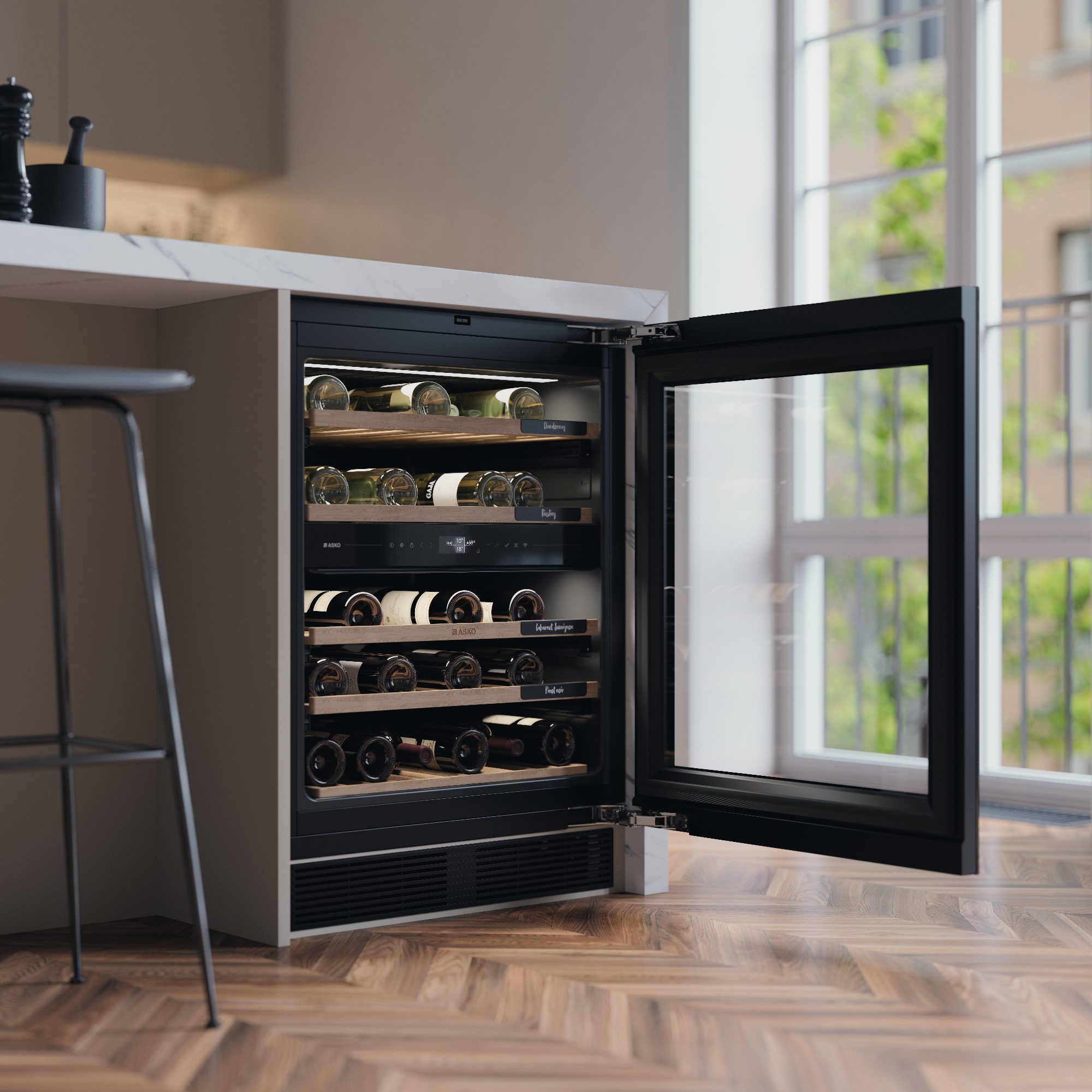 Asko 60cm Freestanding Undercounter Dual Zone Wine Cooler WCN25842G - Black Asko 60cm Freestanding Undercounter Dual Zone Wine Cooler WCN25842G - Black