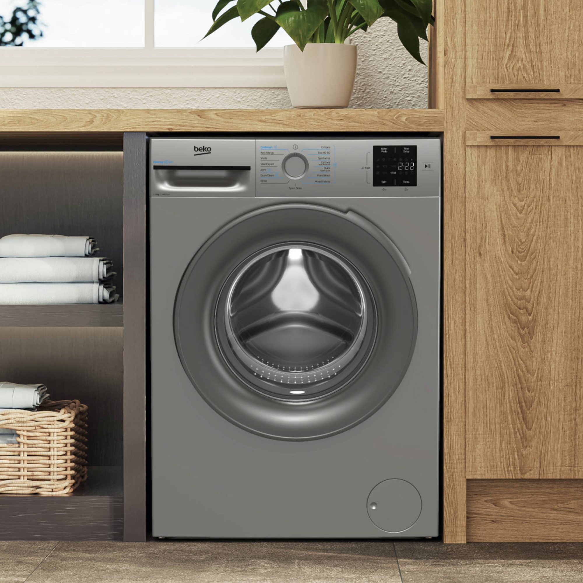Beko 8kg Washing Machine 1400rpm BMN3WT3841S - Silver Beko 8kg Washing Machine 1400rpm BMN3WT3841S - Silver