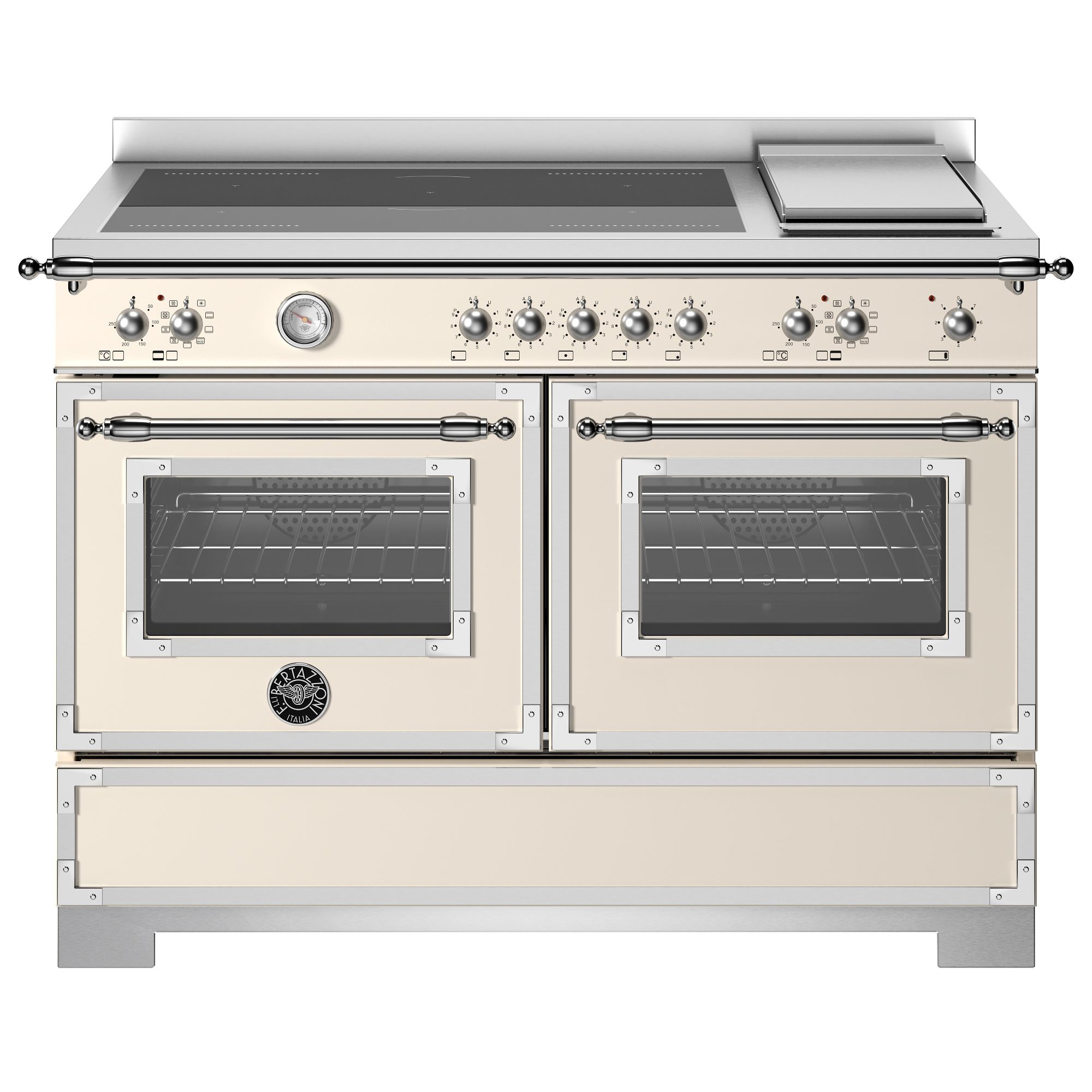Bertazzoni  120cm Heritage Induction Range Cooker With Griddle HER125I2EAVT2 - Ivory